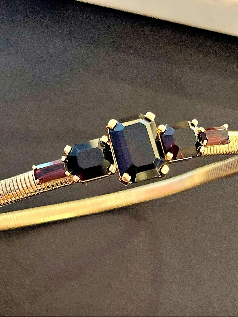 Henri Bendel Jeweled Headband in Gold & Black NWOT